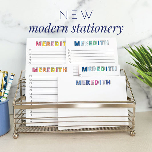 shadow outline modern personalized stationery collection, meredith collie paper