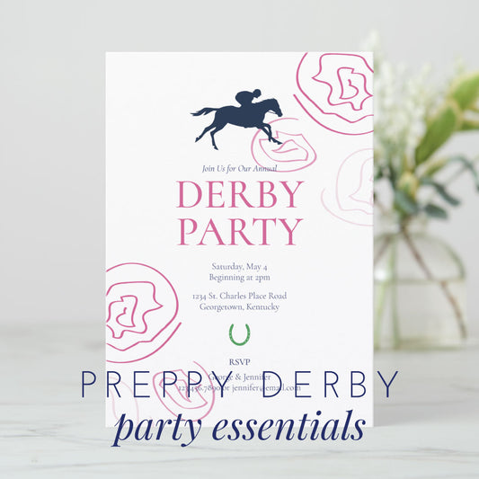 preppy derby party invitation, party essentials