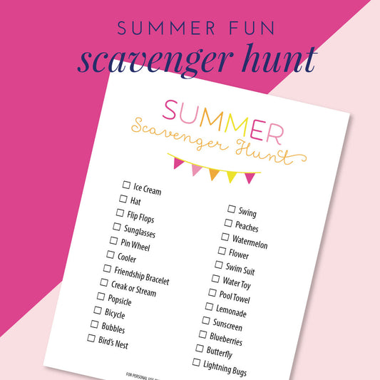 Summer Scavenger Hunt, Free Download, Meredith Collie Paper