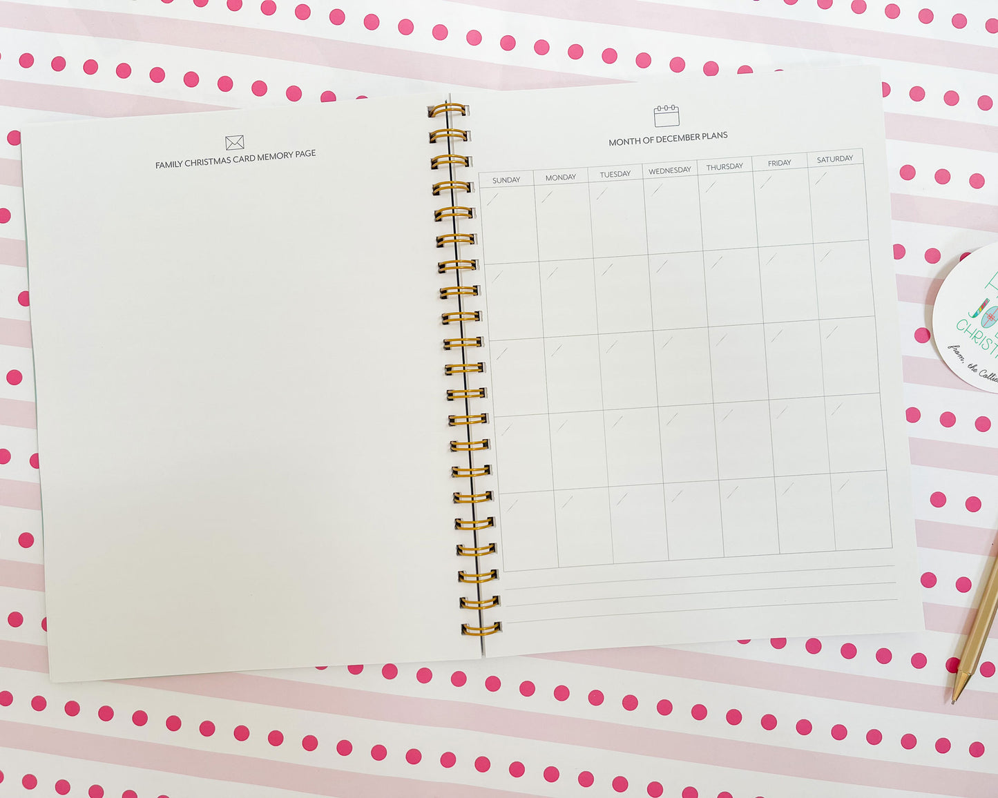 Christmas Monogram Holiday Planner