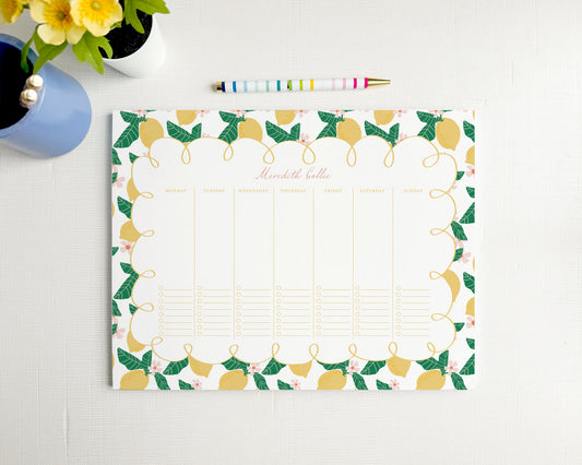 Lemon Personalized Weekly Planner Notepad