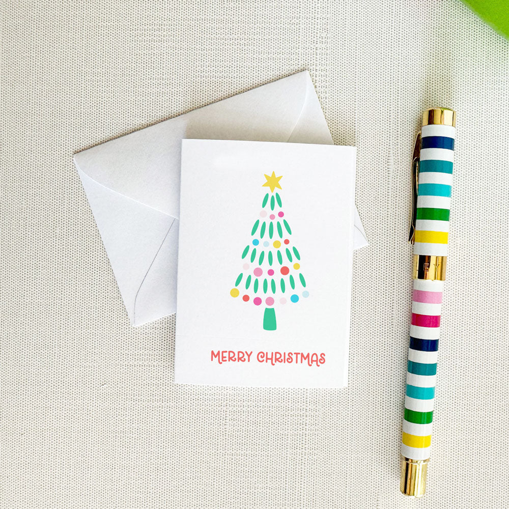 Modern Christmas Tree Holiday Enclosure Cards