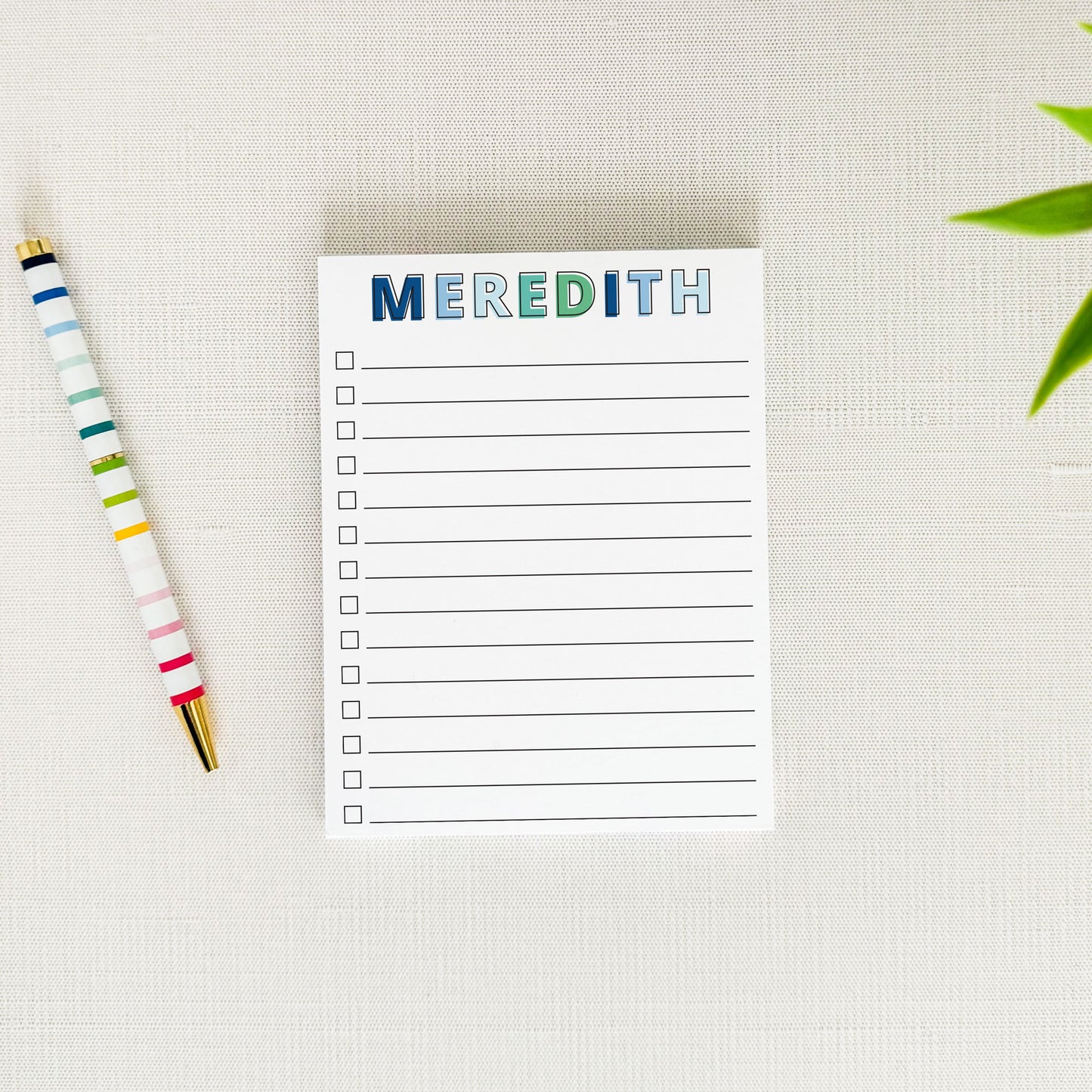 Outline Shadow Personalized Notepad