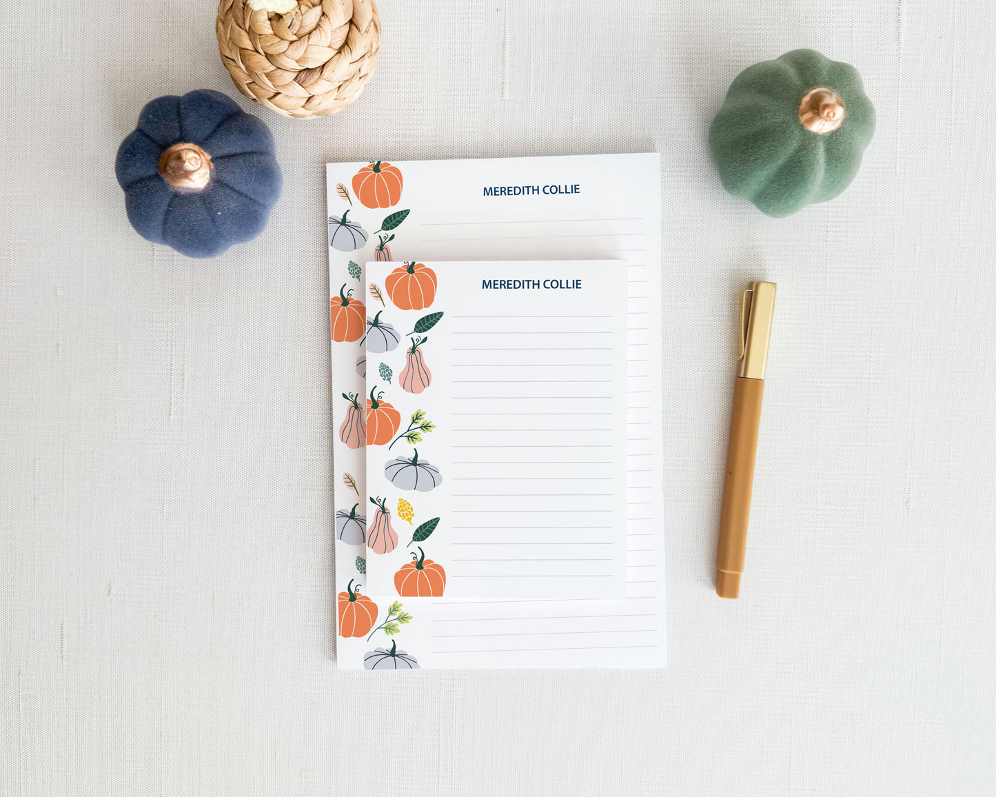 Preppy Pumpkin Personalized Notepad