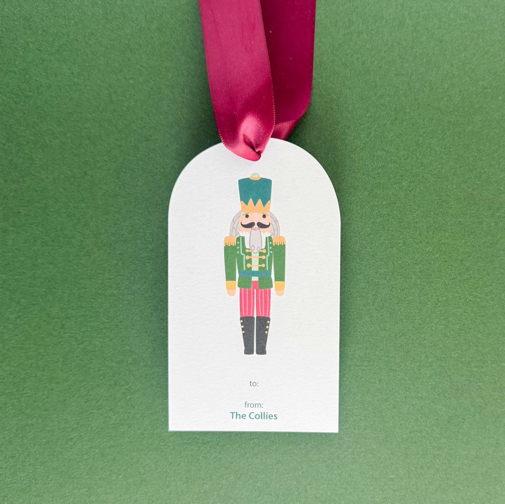 Vintage Christmas Nutcracker Personalized Holiday Arched Gift Tags