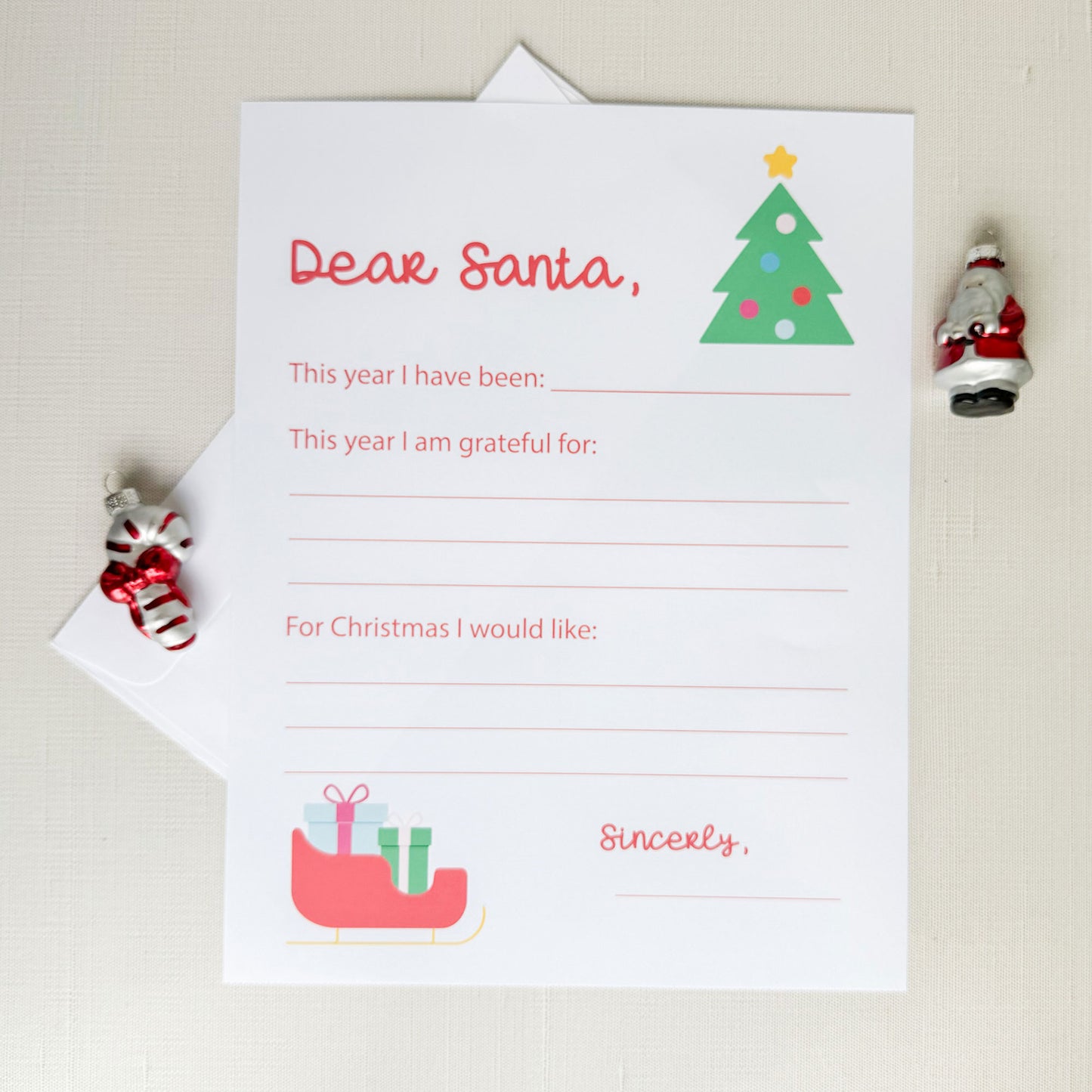 preppy letter to santa, fill in worksheet for kids