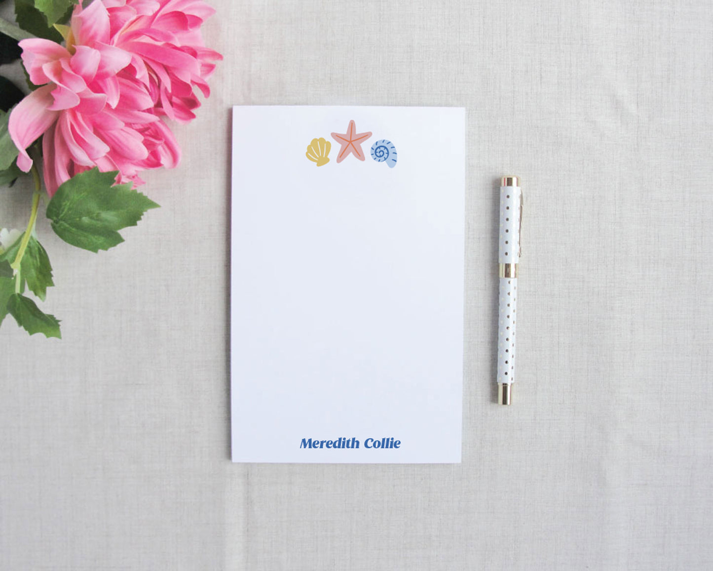 Coastal Seashell Personalized Notepad