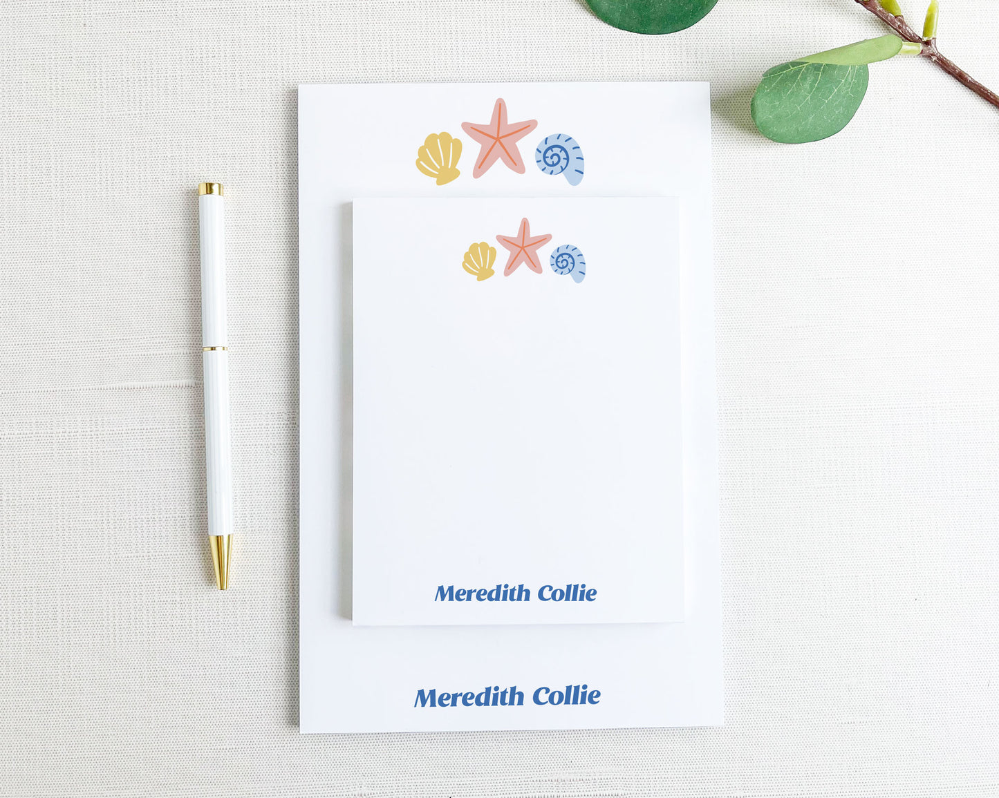 Coastal Seashell Personalized Notepad