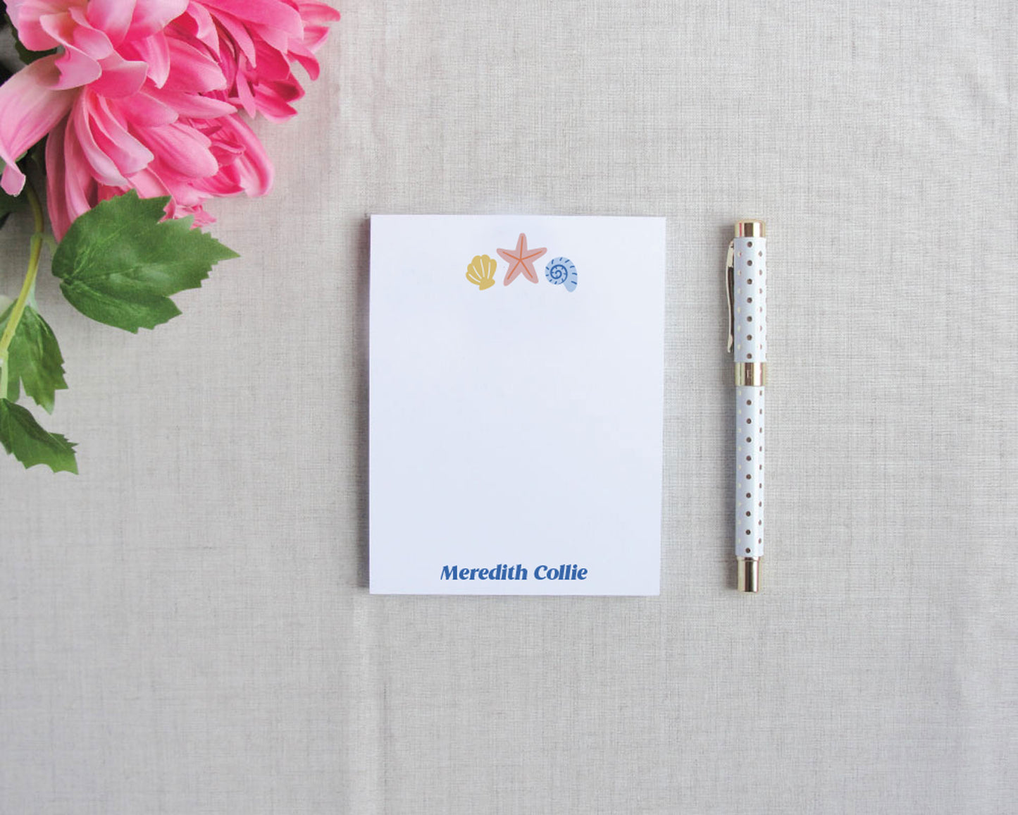 Coastal Seashell Personalized Notepad