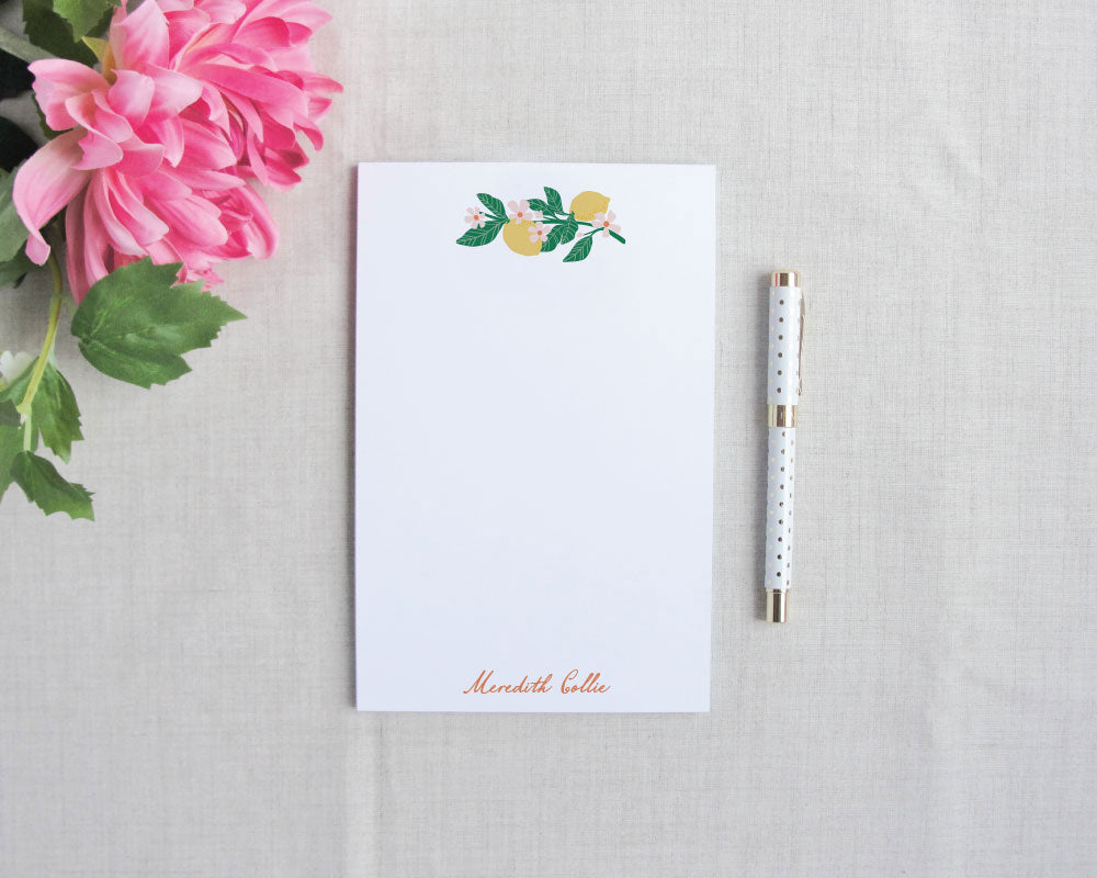 Simple Lemon Personalized Notepad