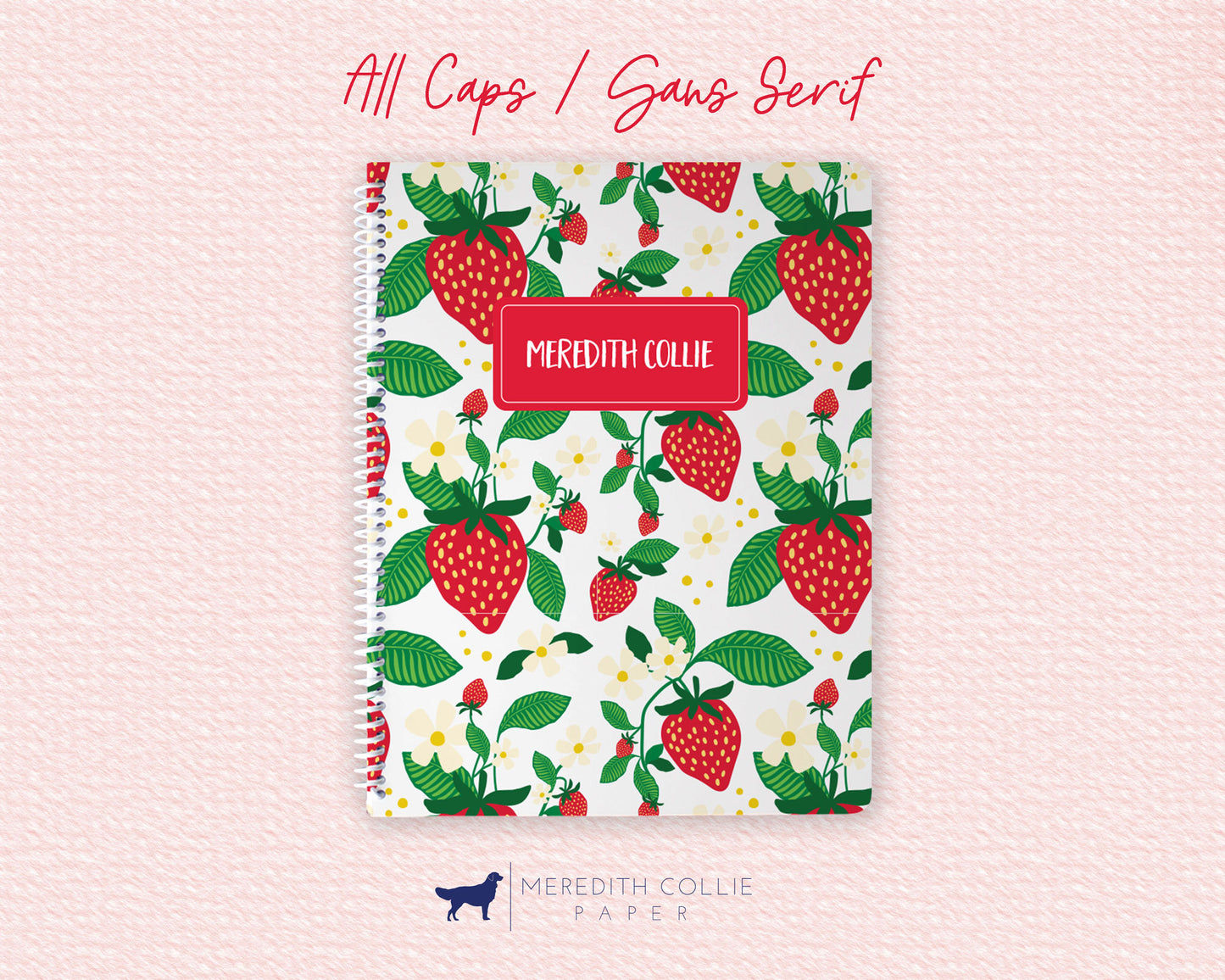Personalized Strawberry Fields Spiral Notebook