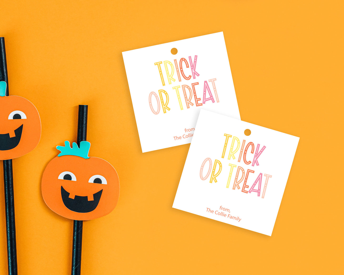 Preppy Trick or Treat Gift Tag and Sticker