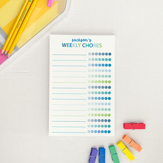 Children's Weekly Chore List Personalized Notepad