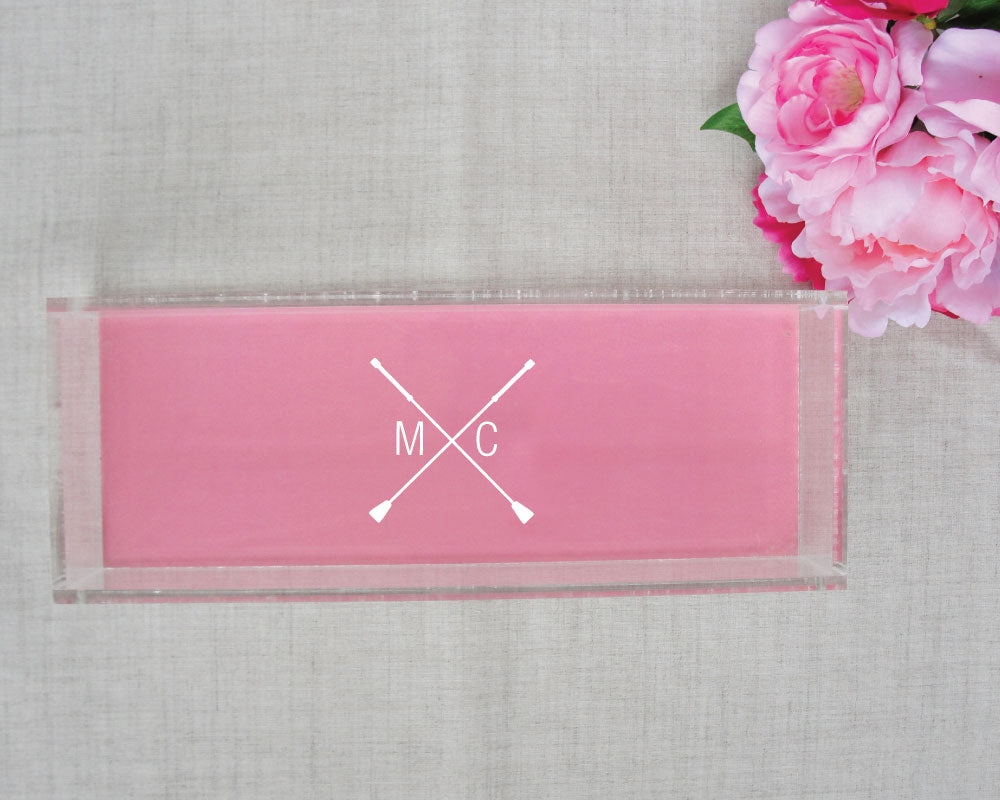 Equestrian Monogram Lucite Tray