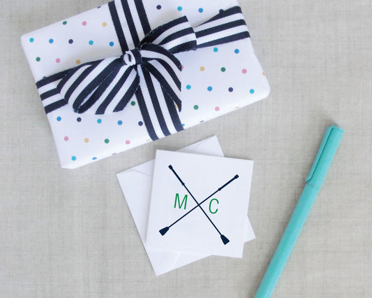 Two Letter Riding Crop Monogram Enclosure Card / Meredith Collie Paper