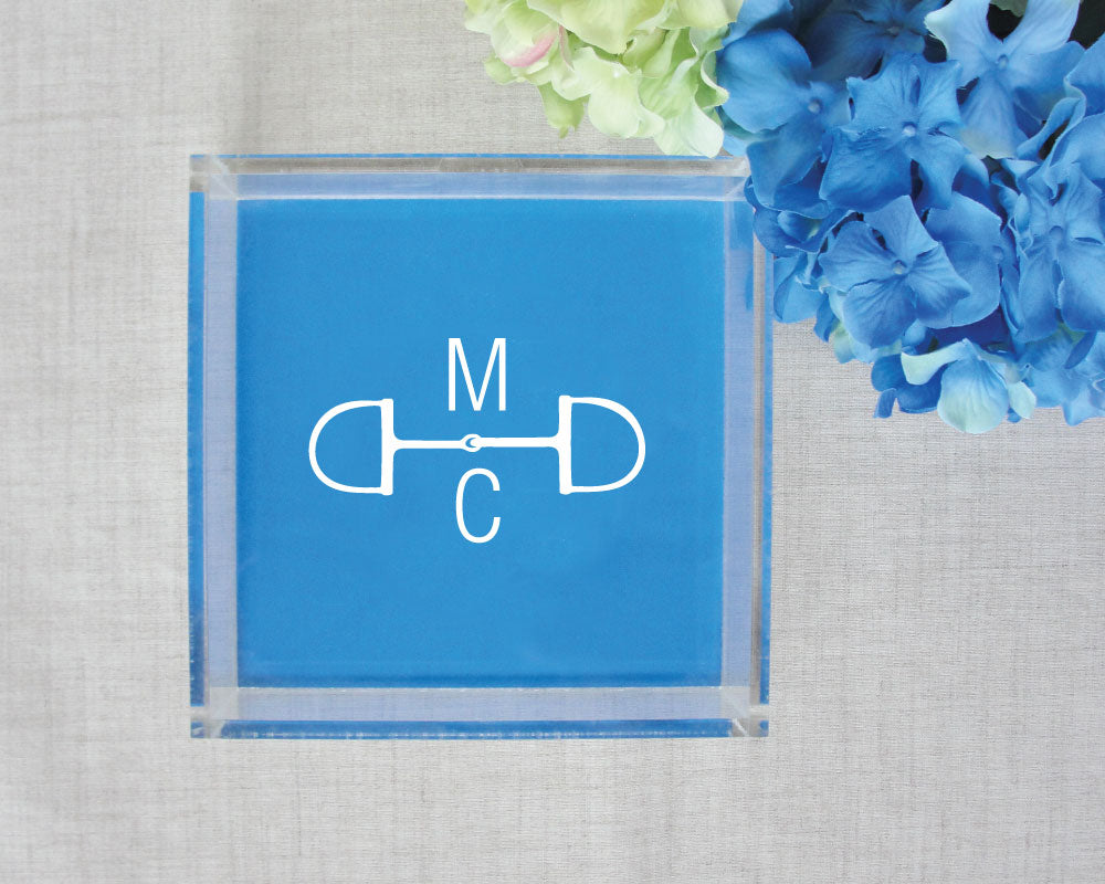 Equestrian Monogram Lucite Tray