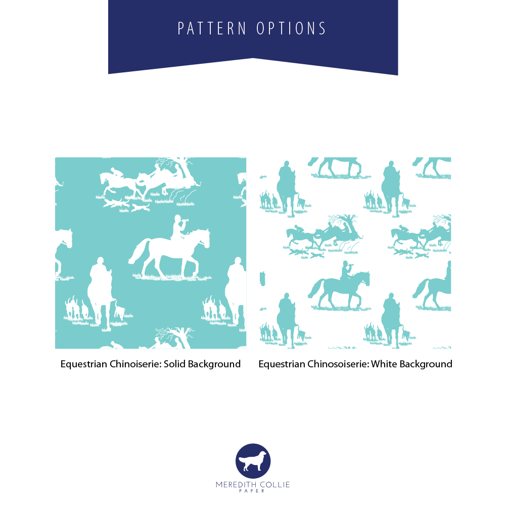 Equestrian Chinoiserie Personalized Spiral Notebook