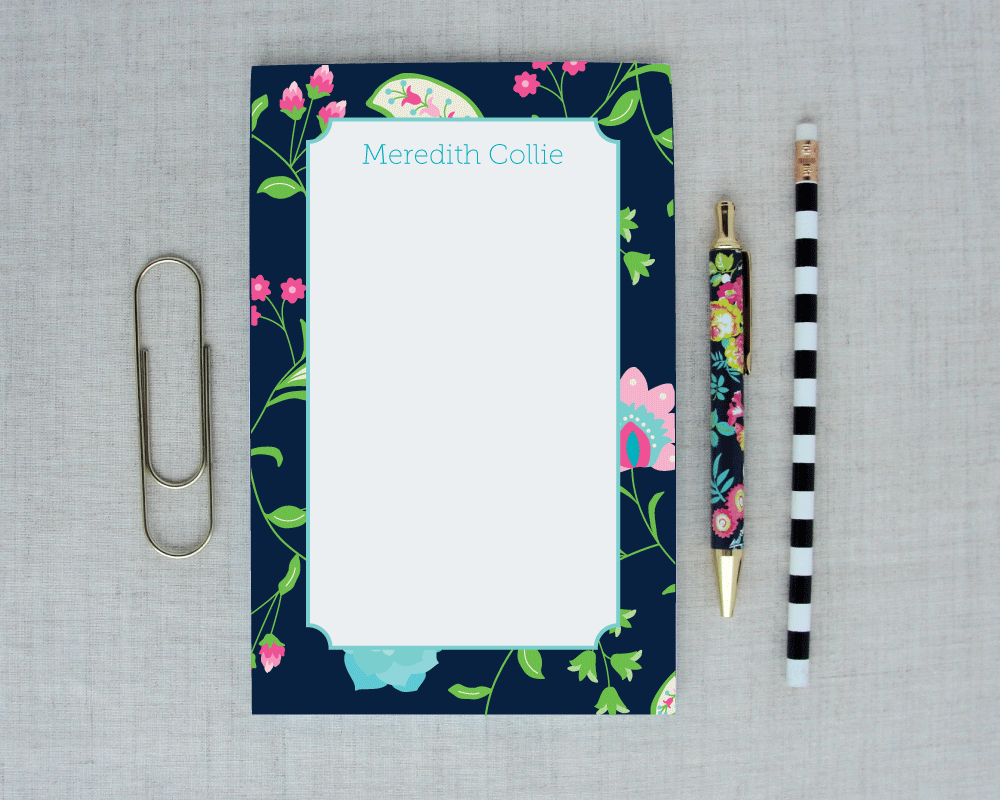 Floral Paisley Personalized Notepad