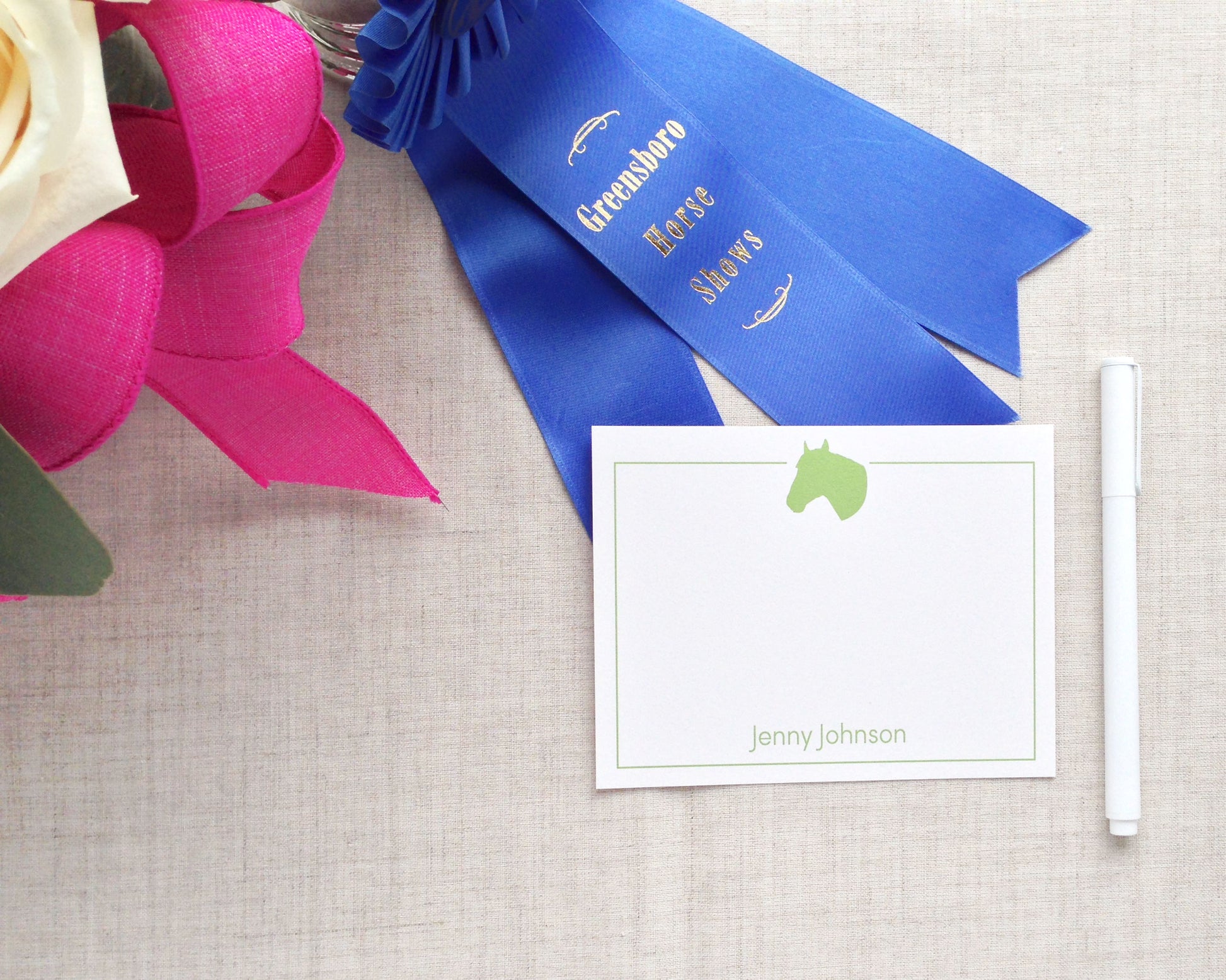 Equestrian Silhouette Personalized Stationery | Horse Head :: Meredith Collie Paper