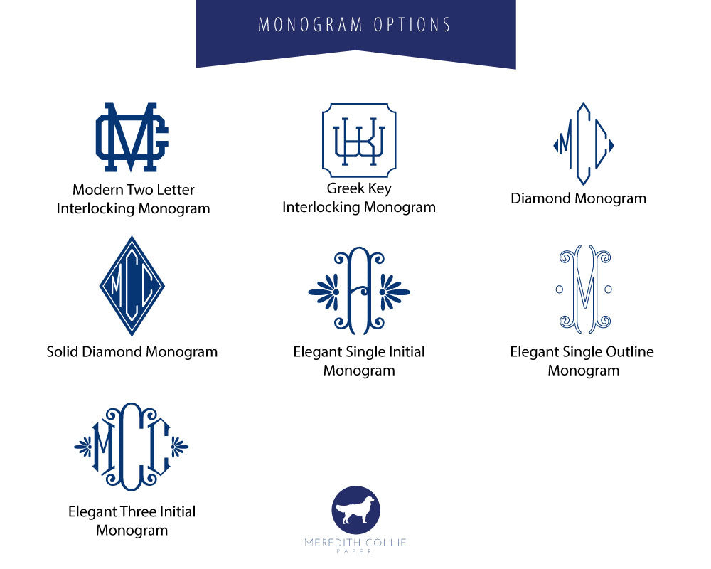 Monogram Scallop Edge Flat Stationery Set