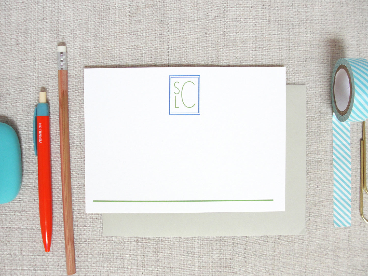 Stacked Monogram Stationery | Meredith Collie Paper