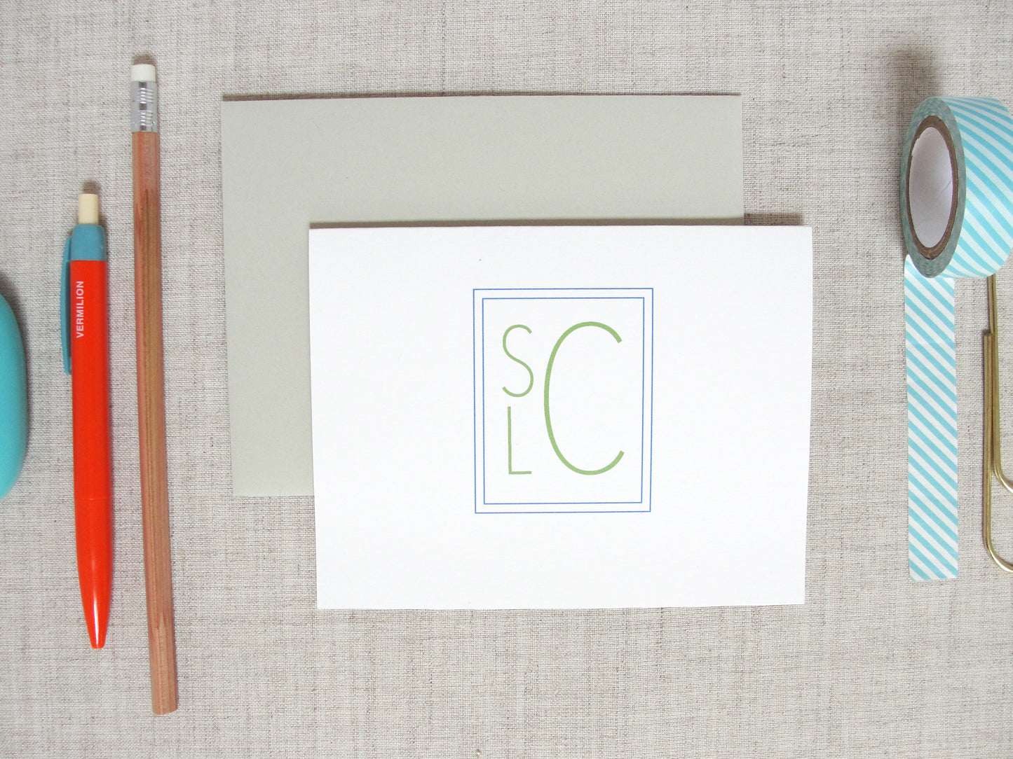 Stacked Monogram Note Cards | Meredith Collie Paper