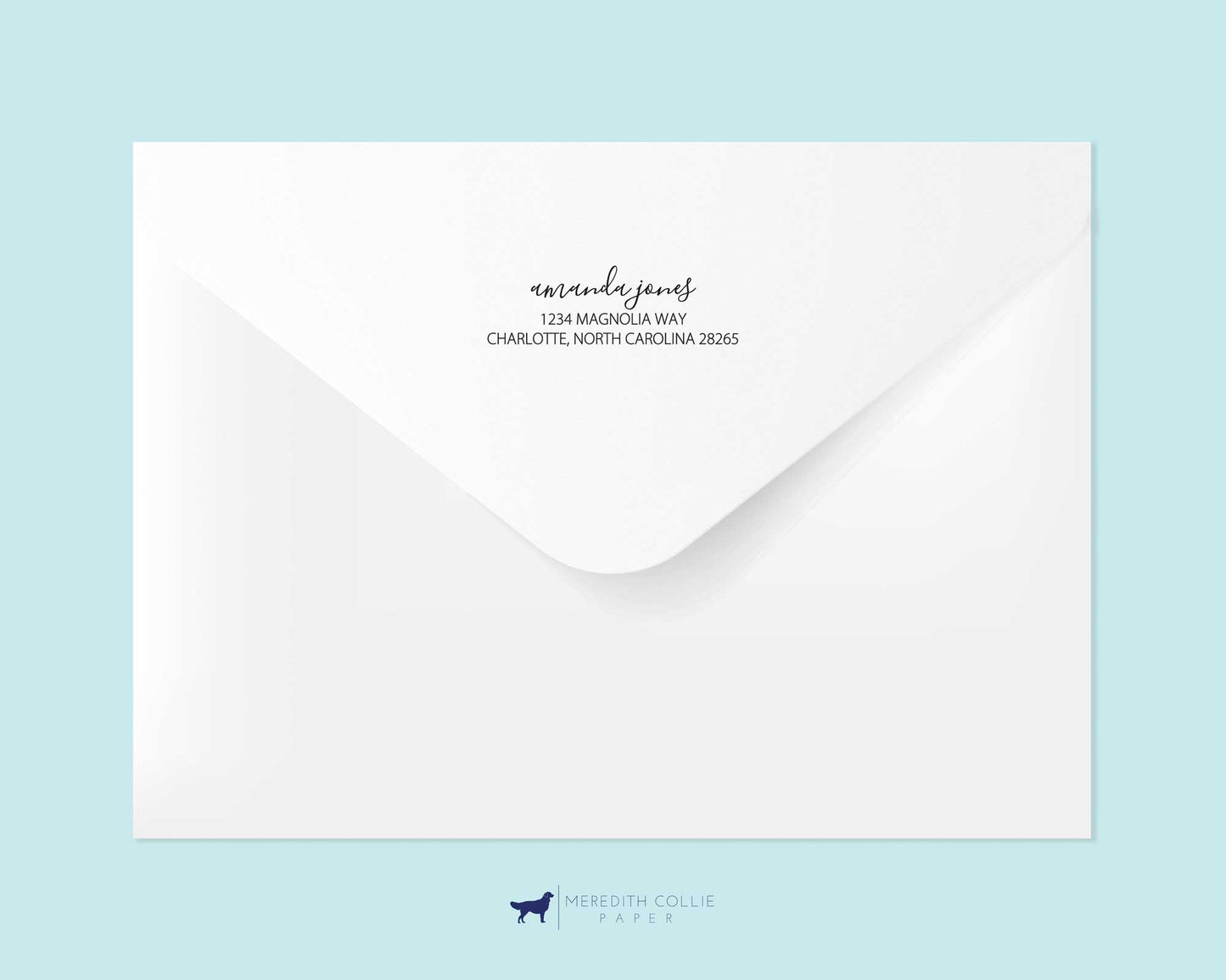 Elegant Script Family Return Address Stamp