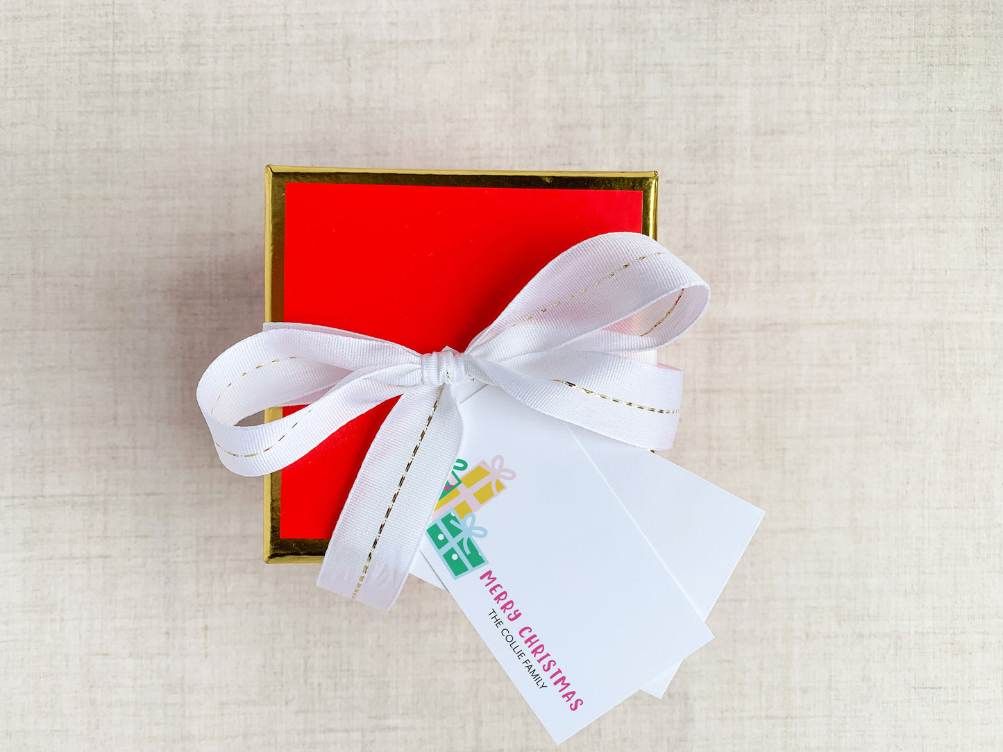 Personalized Christmas Present Holiday Enclosure Cards