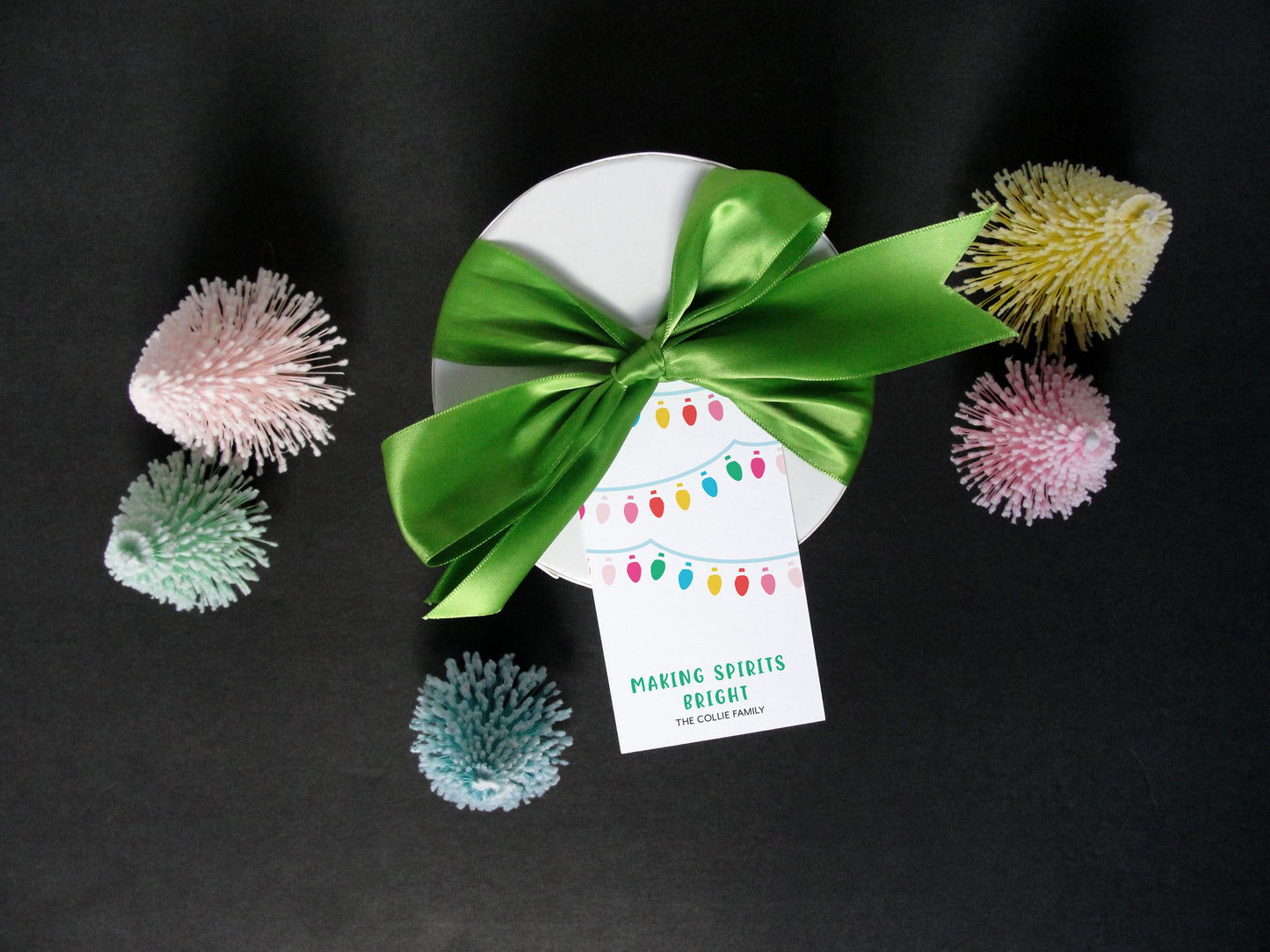 Personalized Christmas String Lights Holiday Gift Tags