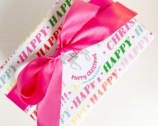 christmas pony personalized round holiday gift tags, meredith collie paper