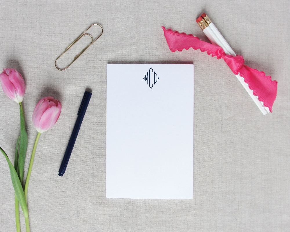 Diamond Monogram Notepad