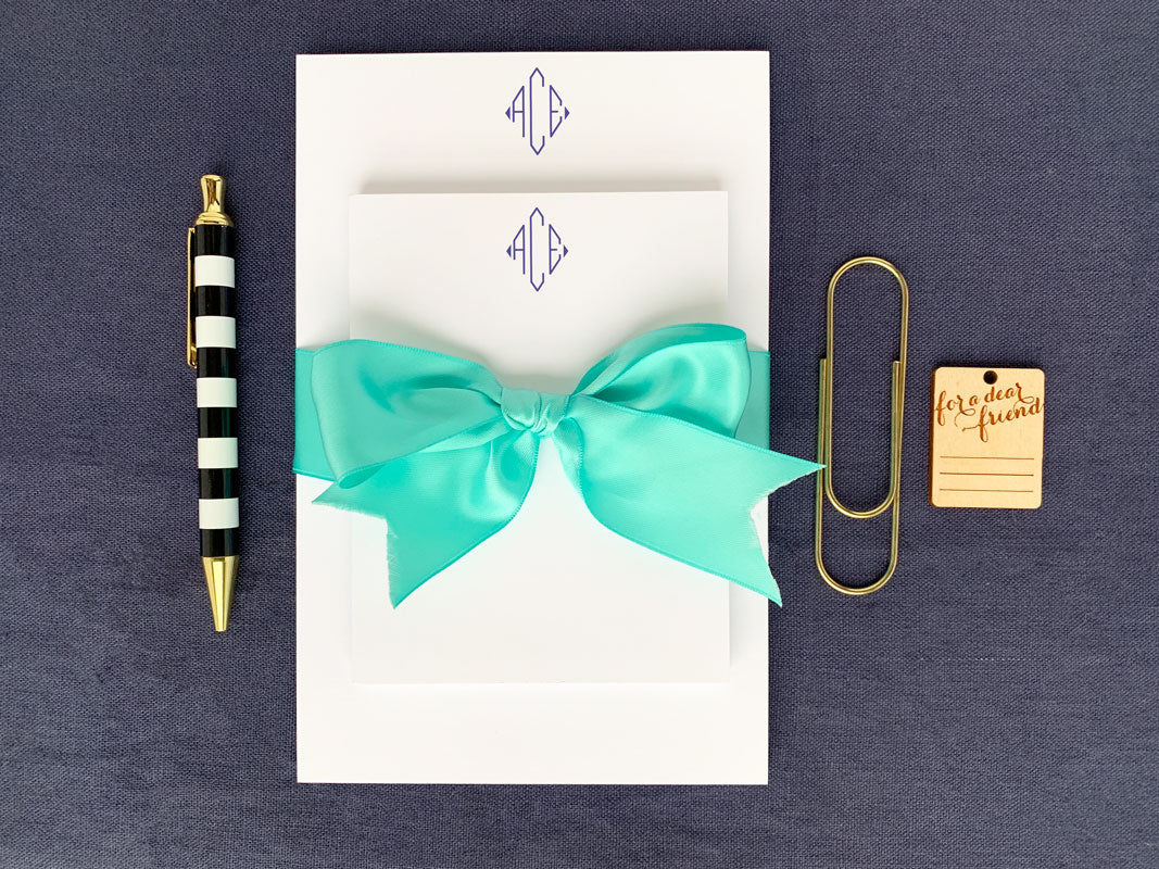 Diamond Monogram Notepad Gift Set