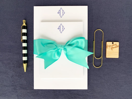 Diamond Monogram Notepad Gift Set