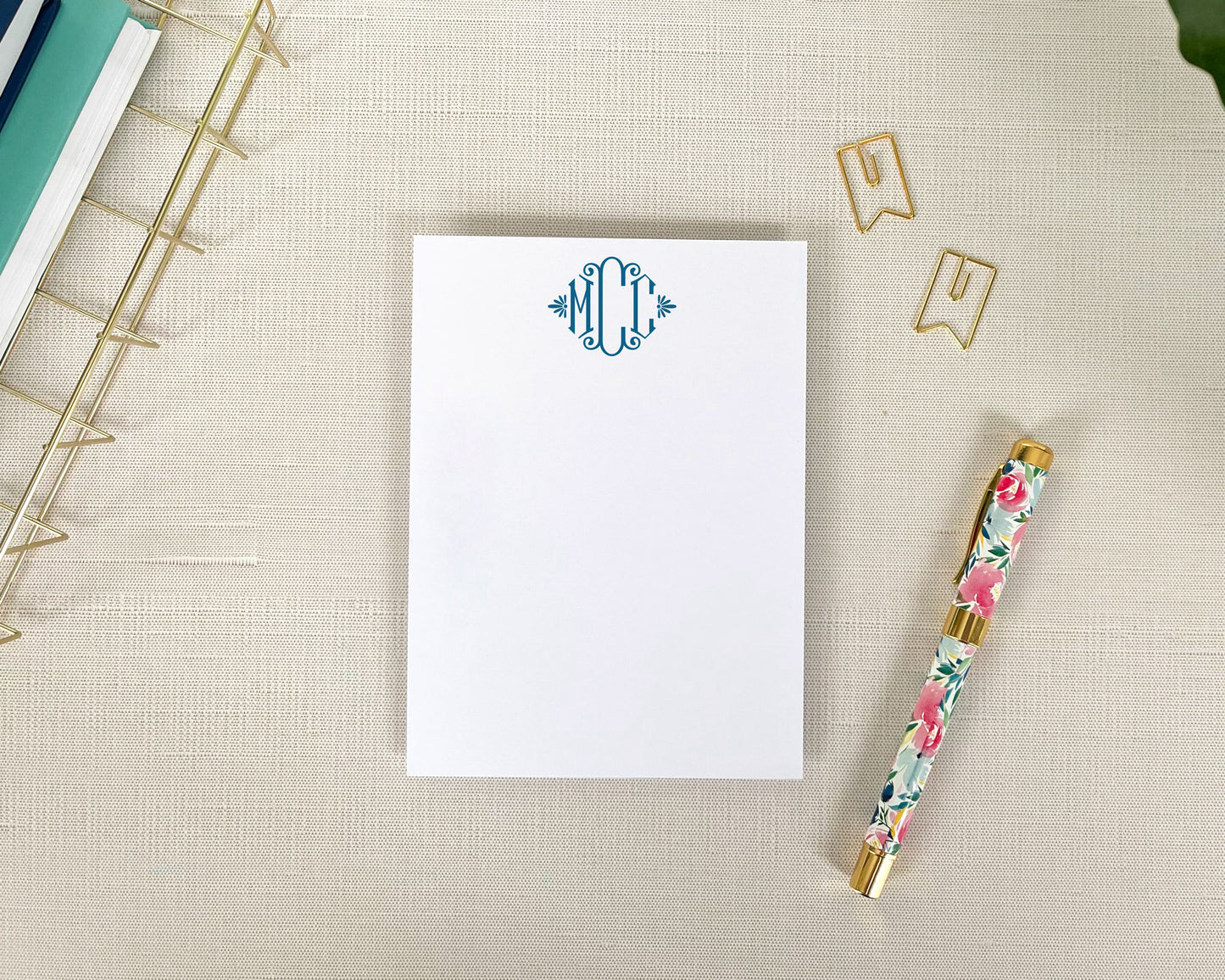 Elegant Three Initial Monogram Stationery