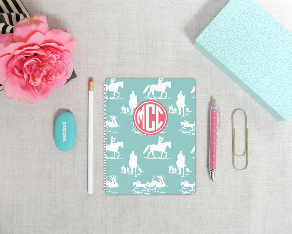 Equestrian Chinoiserie Personalized Spiral Notebook