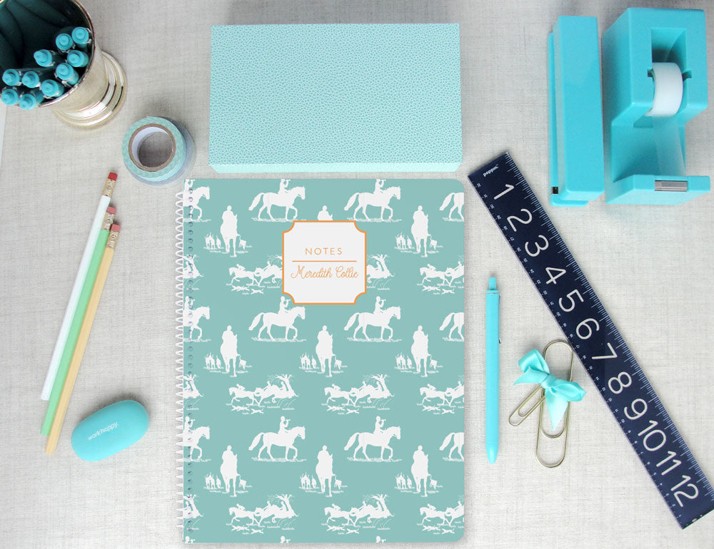 Equestrian Chinoiserie Personalized Spiral Notebook