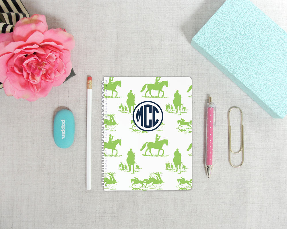 Equestrian Chinoiserie Personalized Spiral Notebook