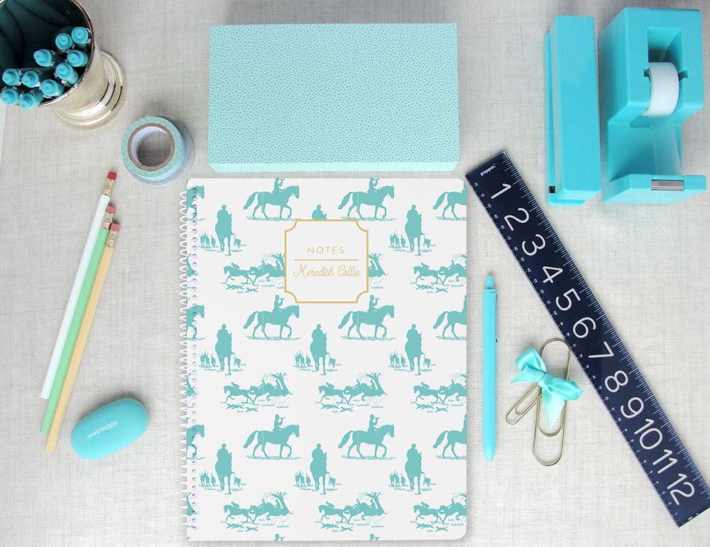 Equestrian Chinoiserie Personalized Spiral Notebook