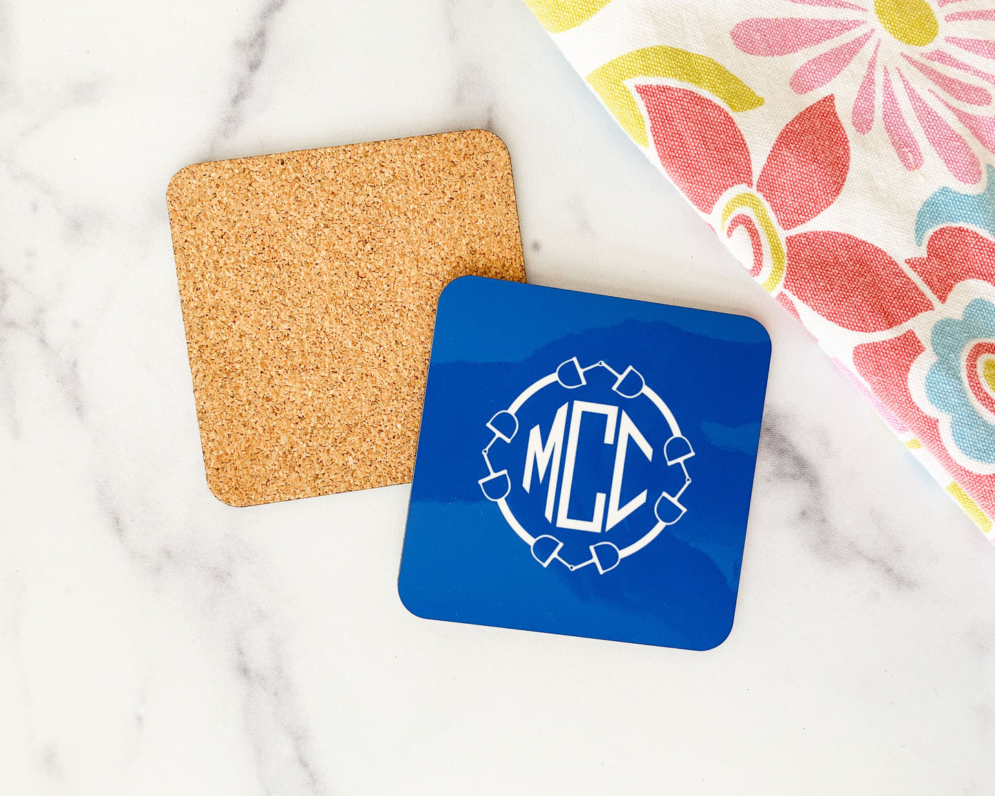 Equestrian Monogram Cork Back Coasters