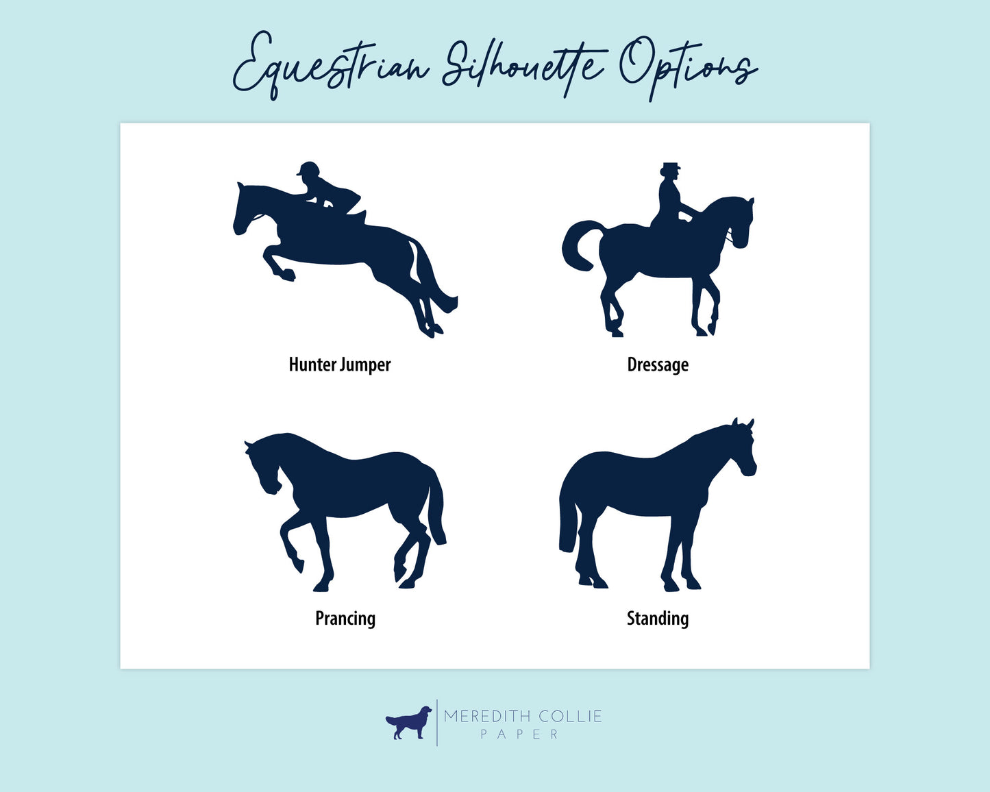 Modern Equestrian Silhouette Return Address Stamp