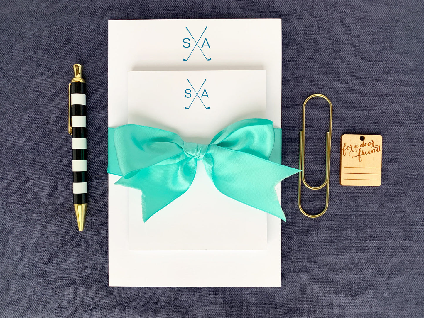 Golf Club Monogram Notepad Gift Set