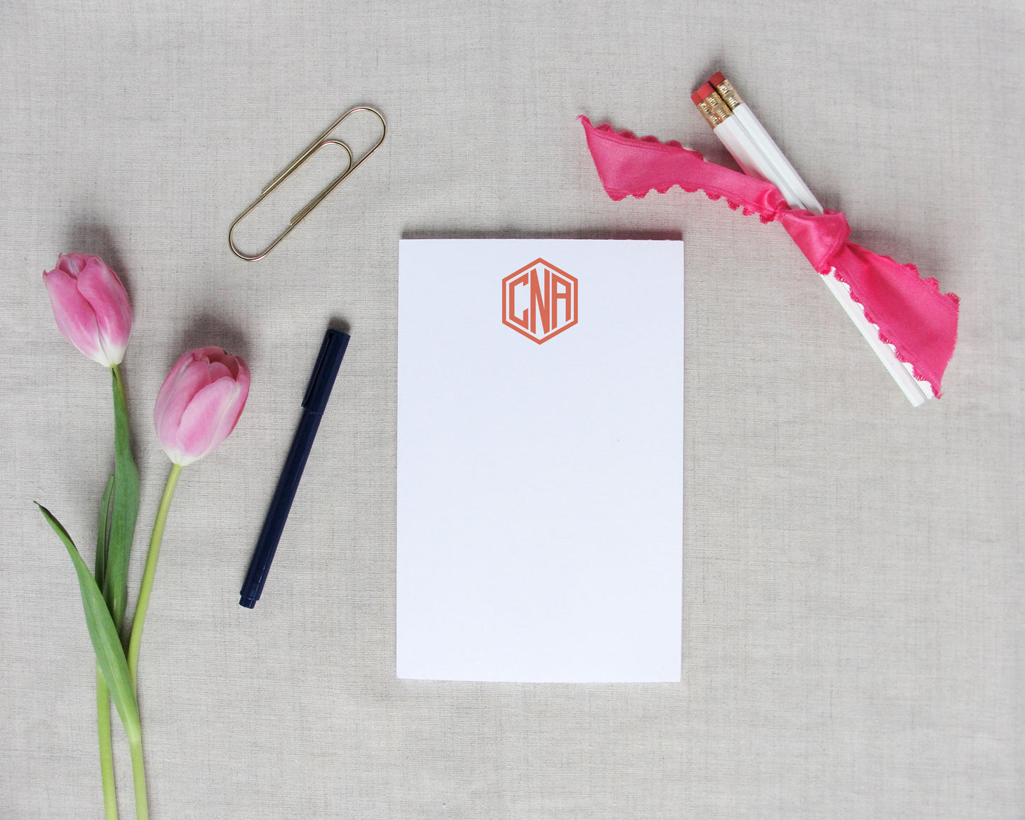 Hexagon Monogram Notepad