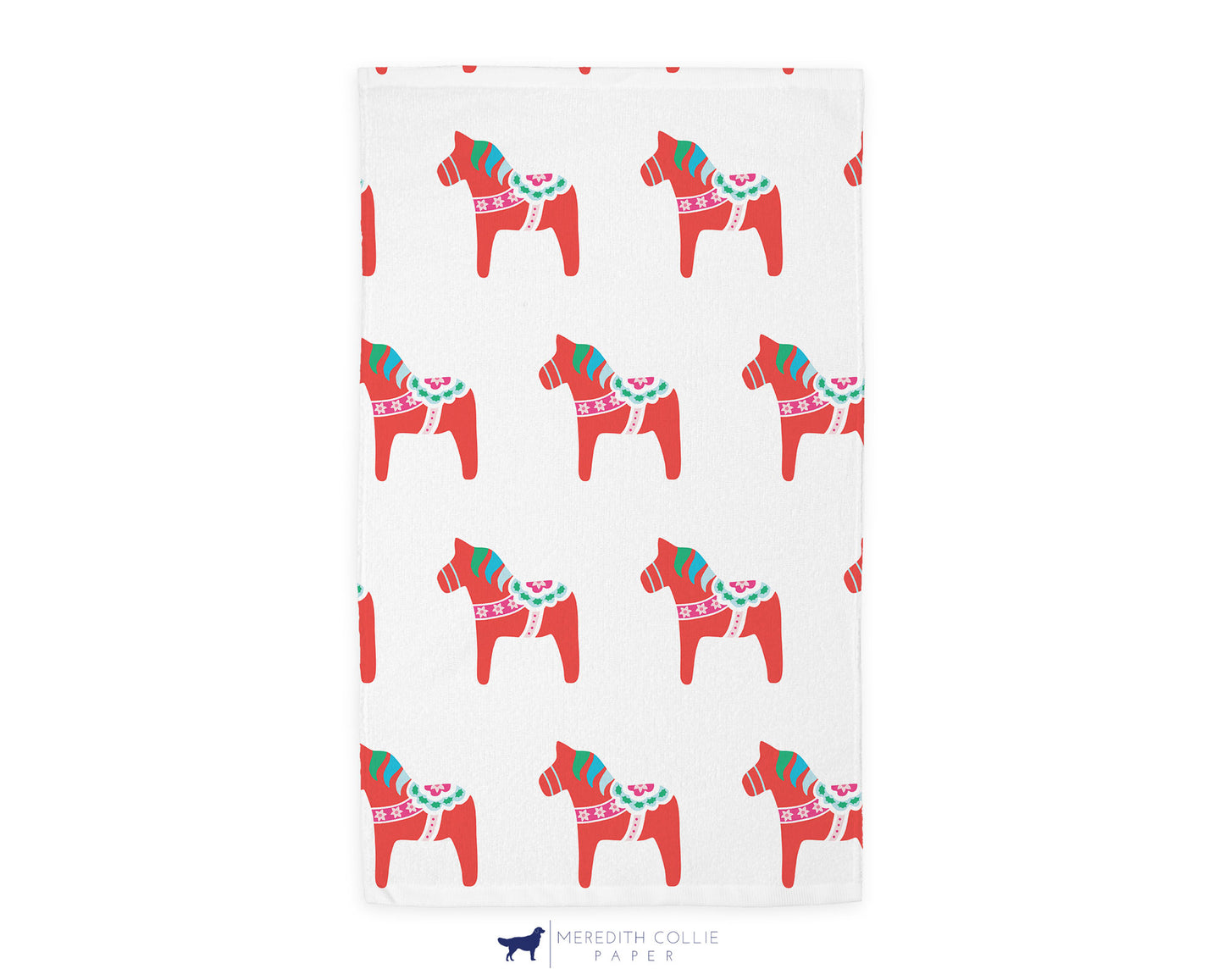 Christmas Dala Horse Holiday Hand Towel