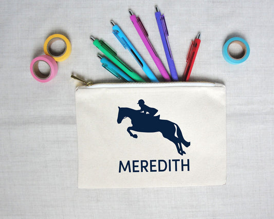 Equestrian Silhouette Lined Pencil Pouch | Meredith Collie Paper