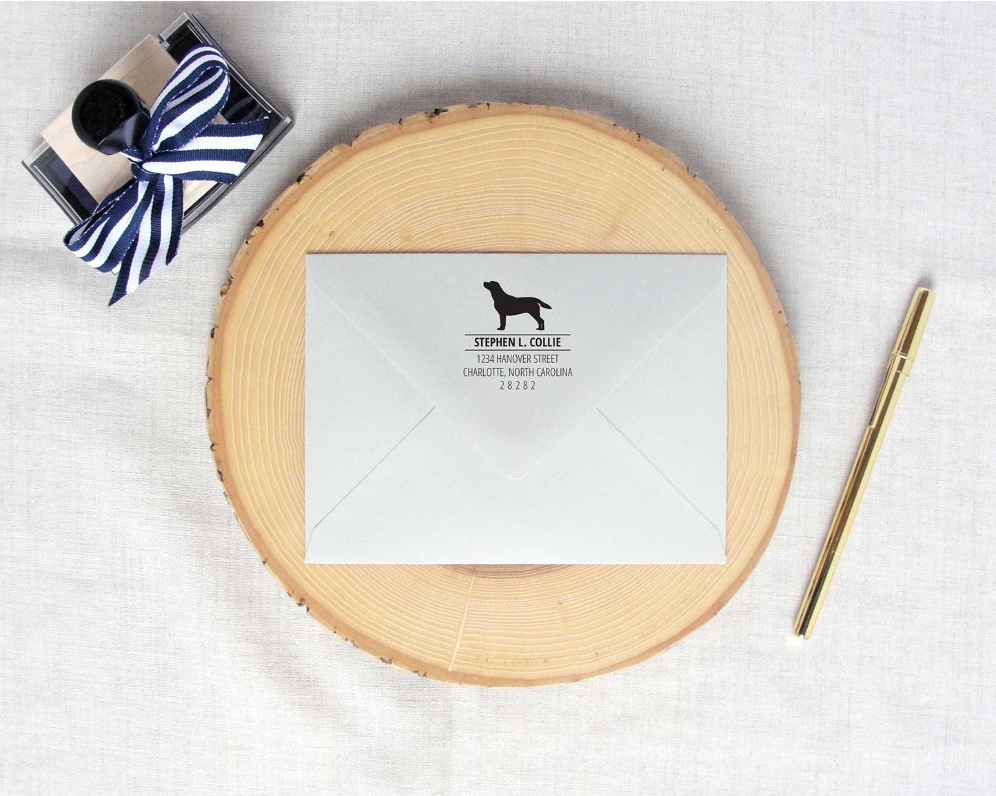 Labrador Retriever Silhouette Personalized Return Address Stamp