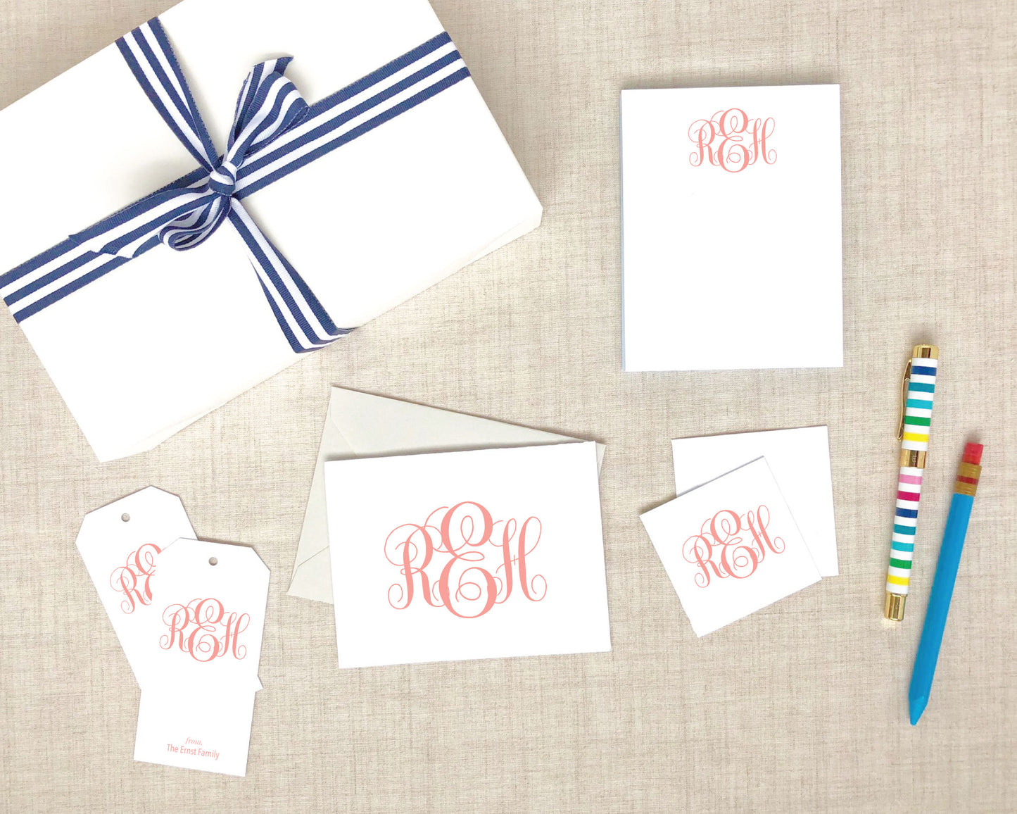 Monogram Folded Stationery Gift Set