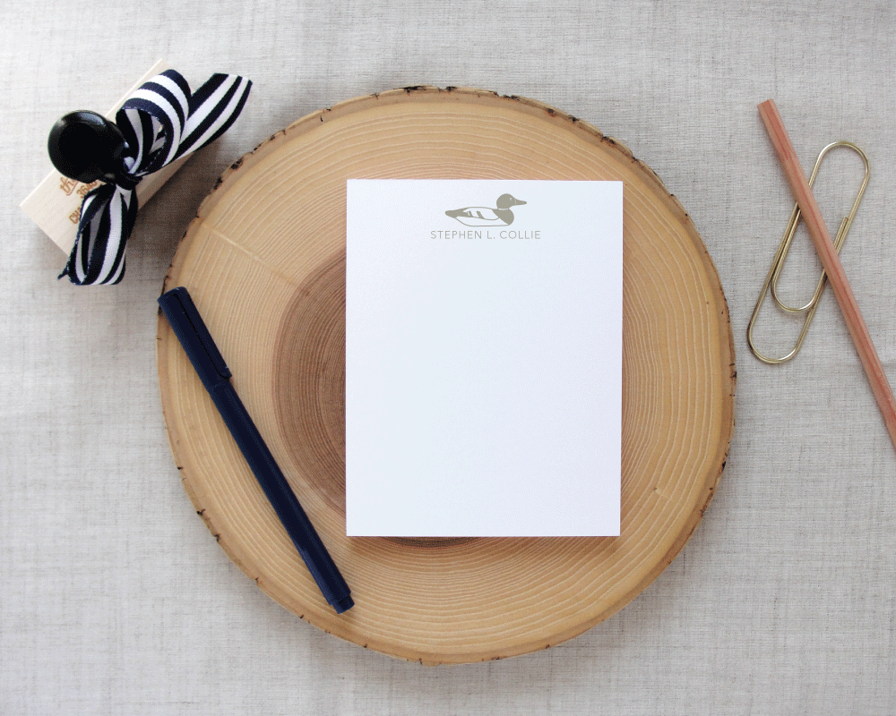 Sporting Gentlemen Mallard Duck Silhouette Personalized Notepad | Meredith Collie Paper