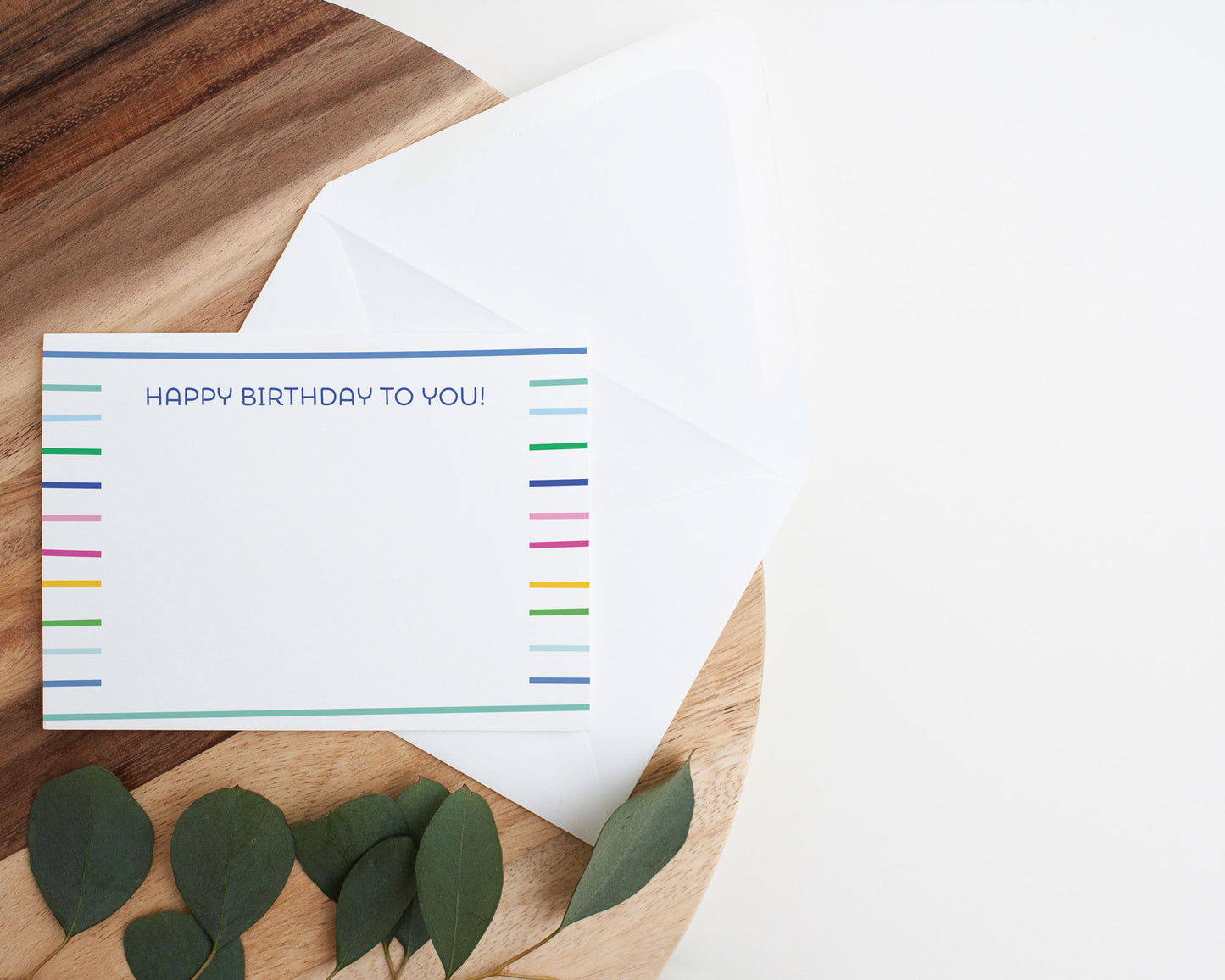 Spring Stripe Birthday Note Card - March 2023