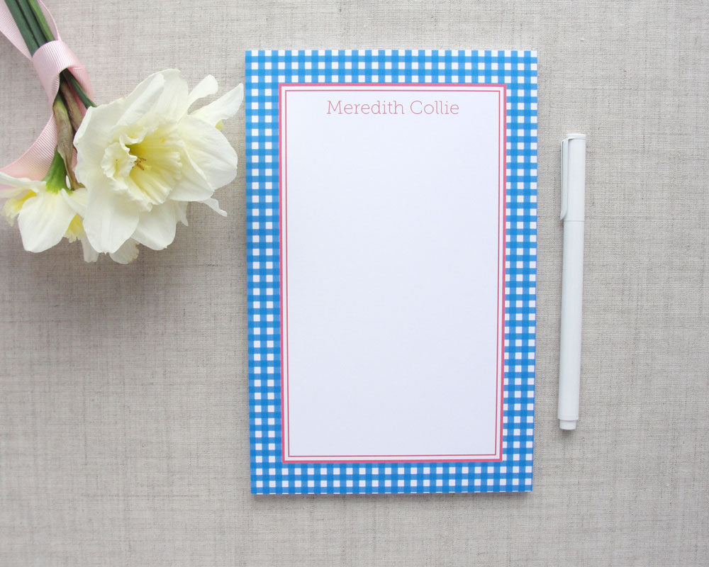 Gingham Personalized Notepad