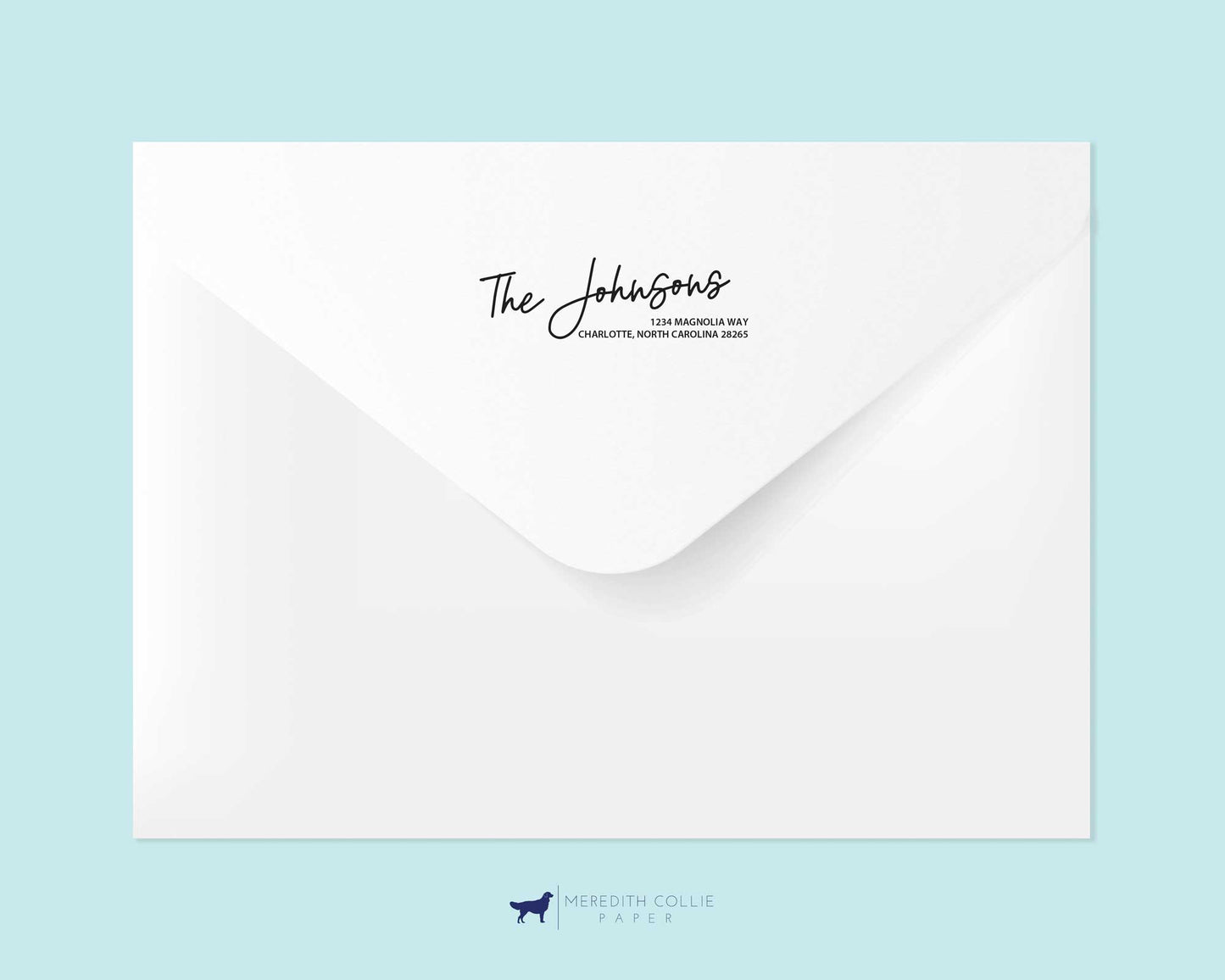 Modern Handwriting Family Return Address Stamp